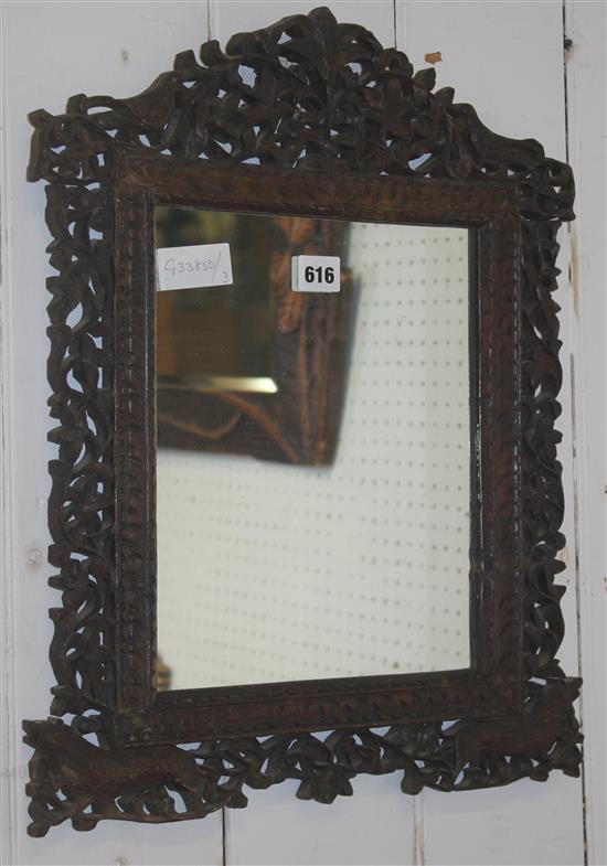 Small carved framed mirror